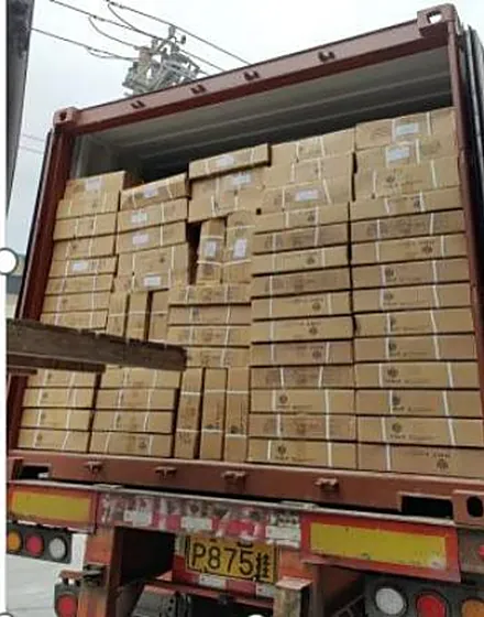 Truck loaded with cartons of edge banding ready for dispatch